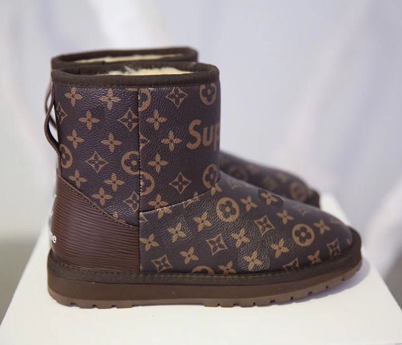 LOUIS VUITTON X SUPREME UGG Wool Boots High Quality Women