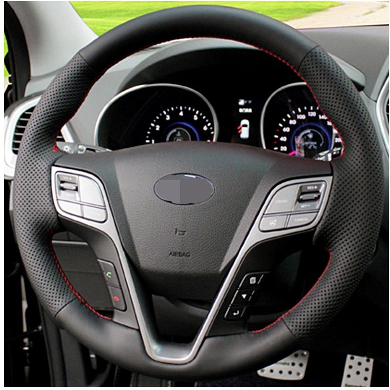 Original Steering Wheel Cover Black on Grey from Wear and Tear for Hyundai