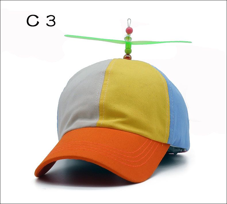 Funny Adult Kids Propeller Baseball Caps Colorful Patchwork Hat
