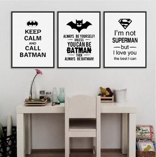 Batman Garcons Chambre Imprime Citation Art Cadeau Decor