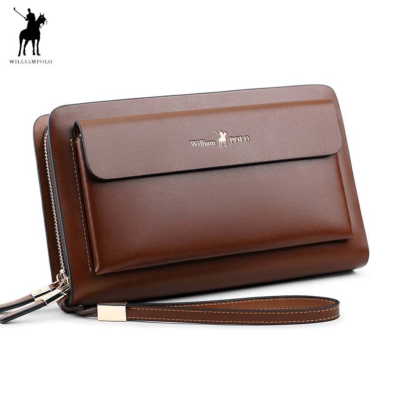 Compre WILLIAMPOLO 2018 Monedero De Diseño De Moda Largo Carpeta Del Cuero  Genuino Hombre Esquina De Metal Teléfono Negro A 43,63 € Del Fwfling |  DHgate.Com