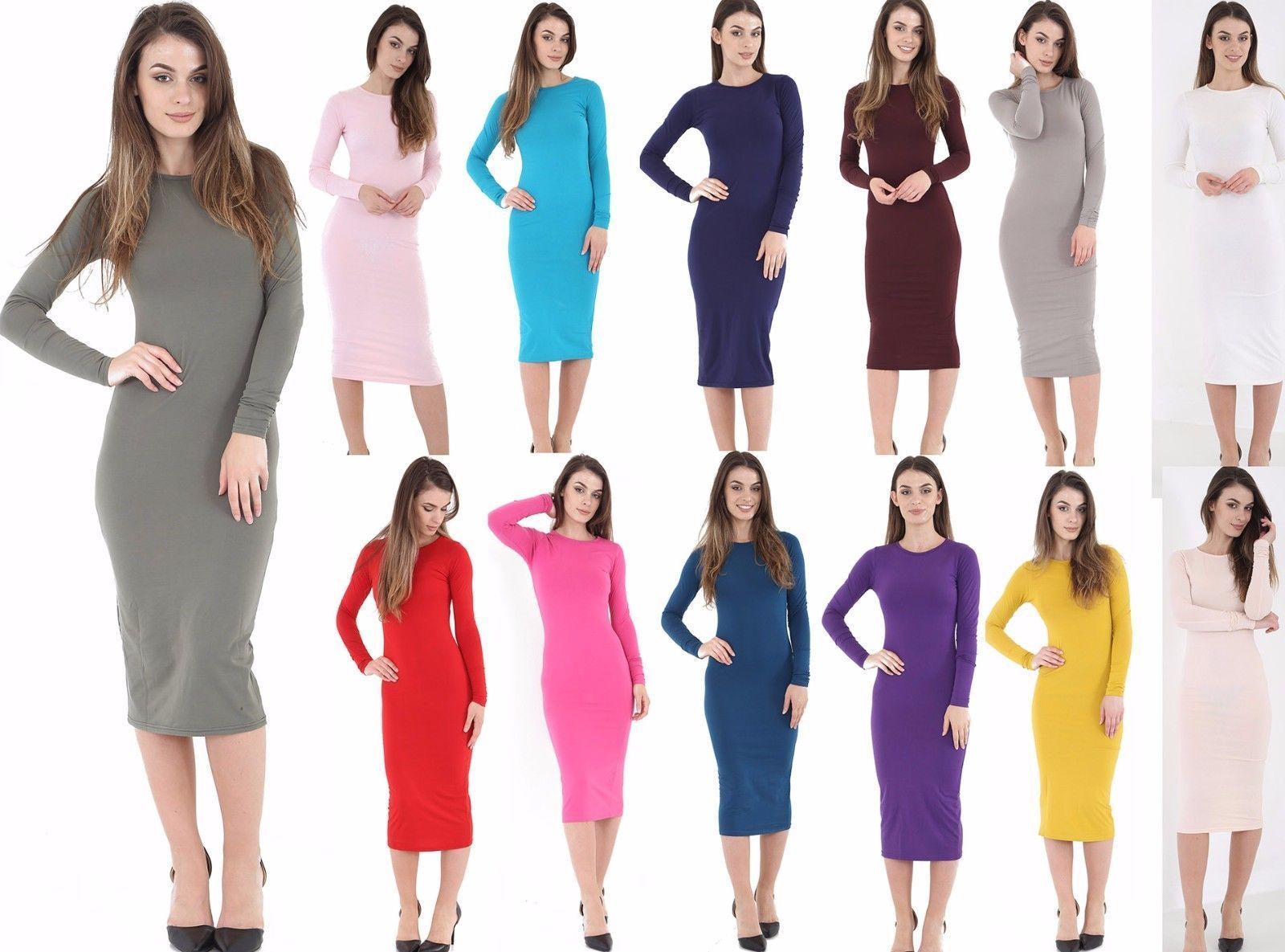 ladies jersey midi dresses