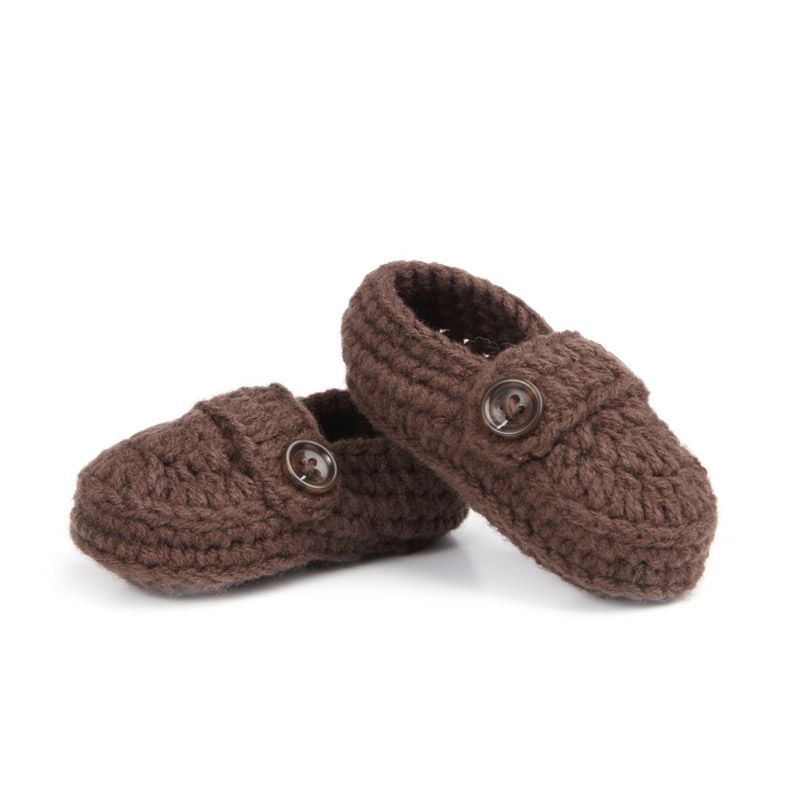 Zapatos hebilla moda para bebés y bebés de ganchillo hechos a mano Zapatos