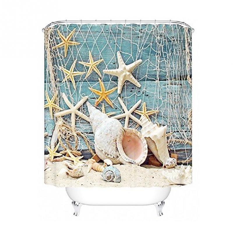 2020 Fishing Net Sea Shell Starfish Pattern Polyester Curtain Waterproof Bathroom Shower Curtain Home Decoration 180cm X 180cm From Samanthaadam1820 19 29 Dhgate Com