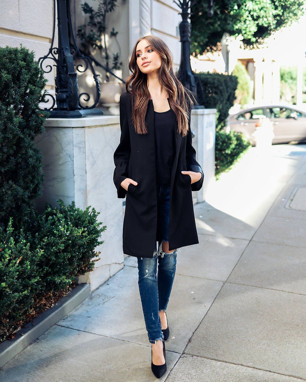 Blazer mujer negro largo Outlet