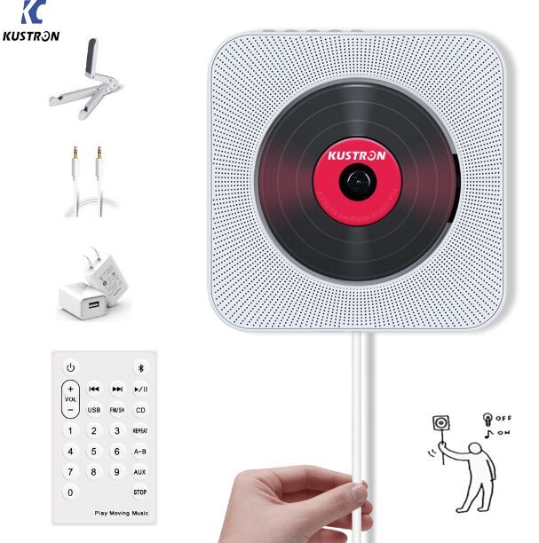 satin al cd calar duvar monte bluetooth ile tasinabilir ev ses boombox muzik calar uzaktan kumanda fm radyo dahili hifi hoparlorler usb mp3 3 5 mm