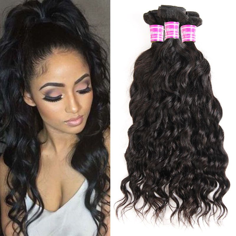 Top Selling Water Wave Hairstyles Unprocessed Mink Brazilian Water