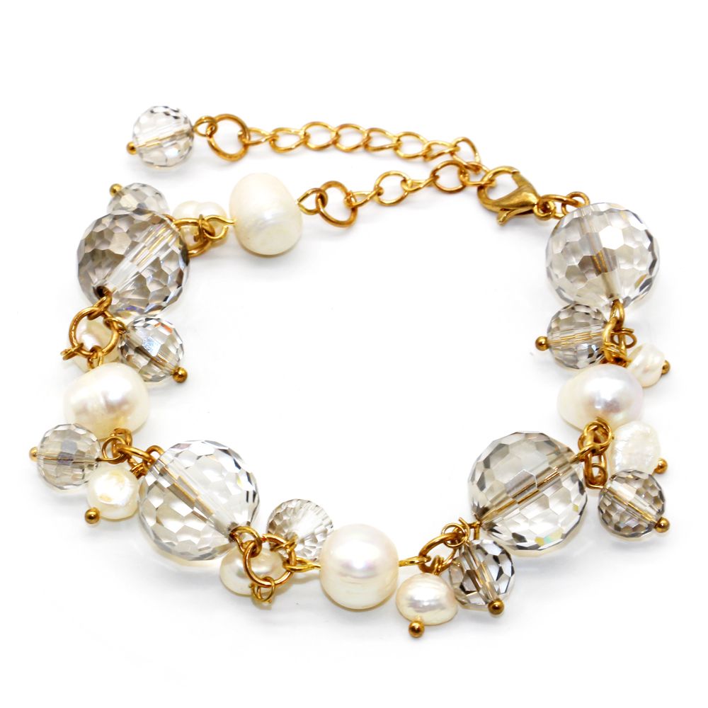 Conjunto de pulseras de perlas naturales de estilo simple dos pulseras exquisitas Conjunto de pulseras de perlas naturales de estilo simple dos pulseras exquisitas