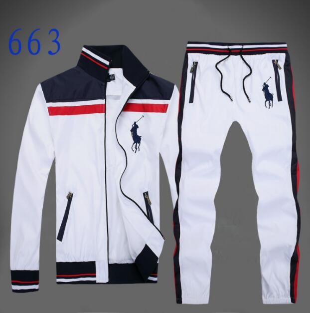 all white polo sweat suit