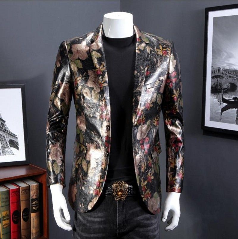 Discount Men Blazer 2018 Designer Colorful Mens PU Fancy Suits 
