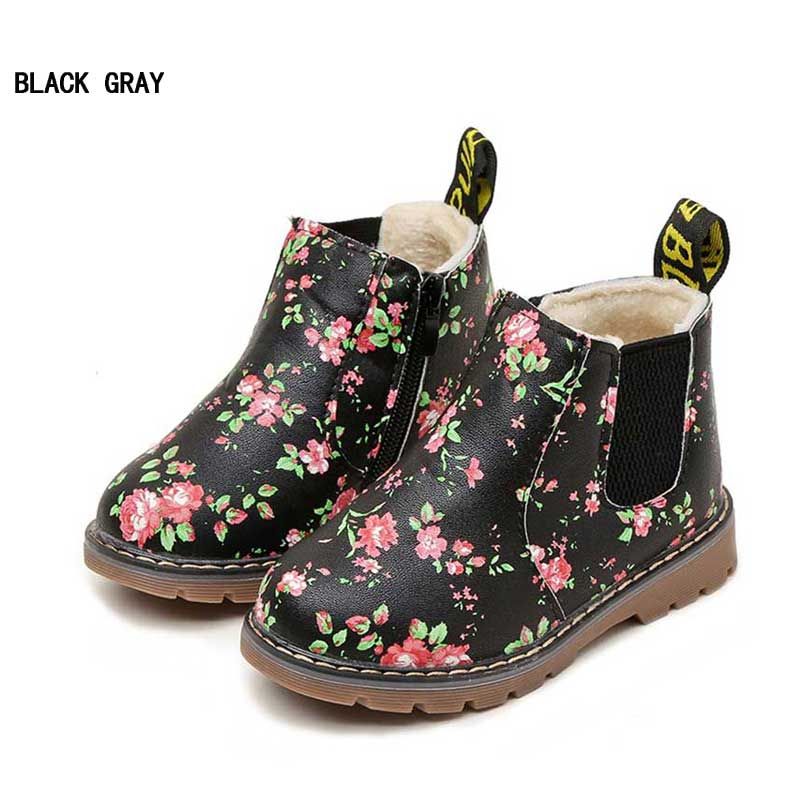 Kids Ankle Boots Girls Boys Winter Warm Martin Boots Baby Toddler Shoes Size
