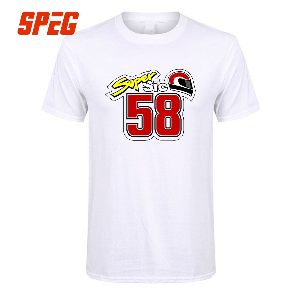 llorar medio Lágrima Camiseta Motogp Marco Simoncelli 58 Super Sic 100% algodón de manga corta  para hombre Impresionante