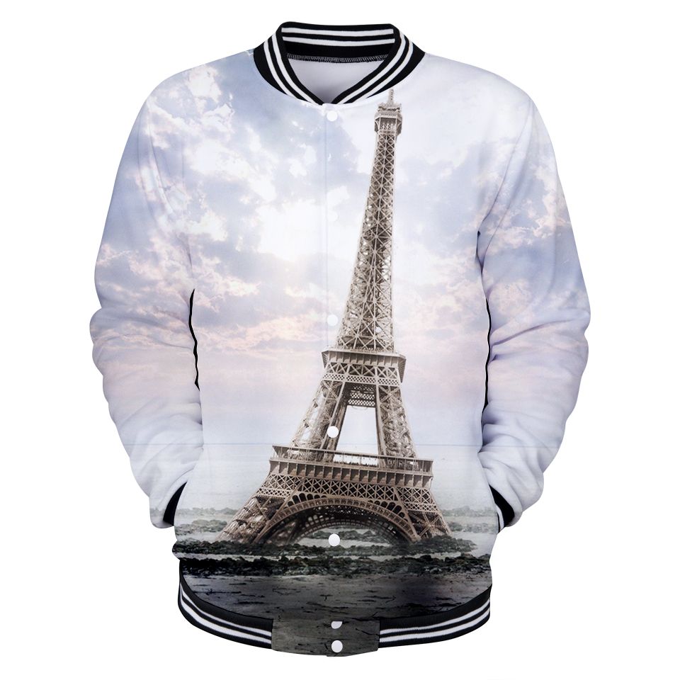 Eiffel Tower hot Drilling Baseball Uniform Jacket Jacket