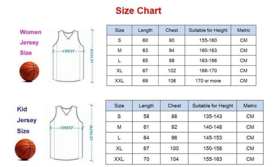 Mens Jersey Size Chart