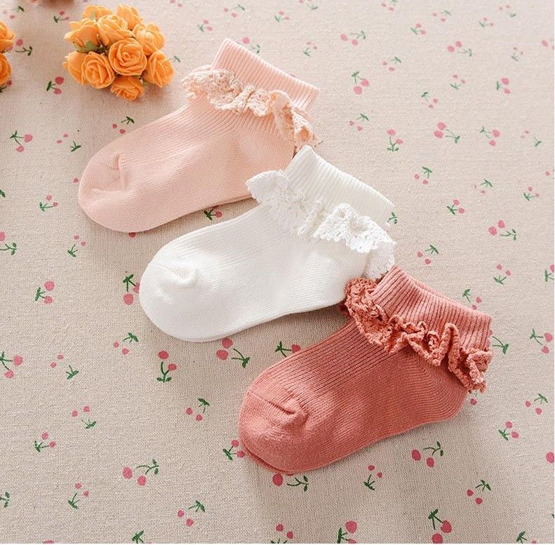 Winter Autumn Baby Socks Cute Lace Flower Princess Soft Toddler Girls socks