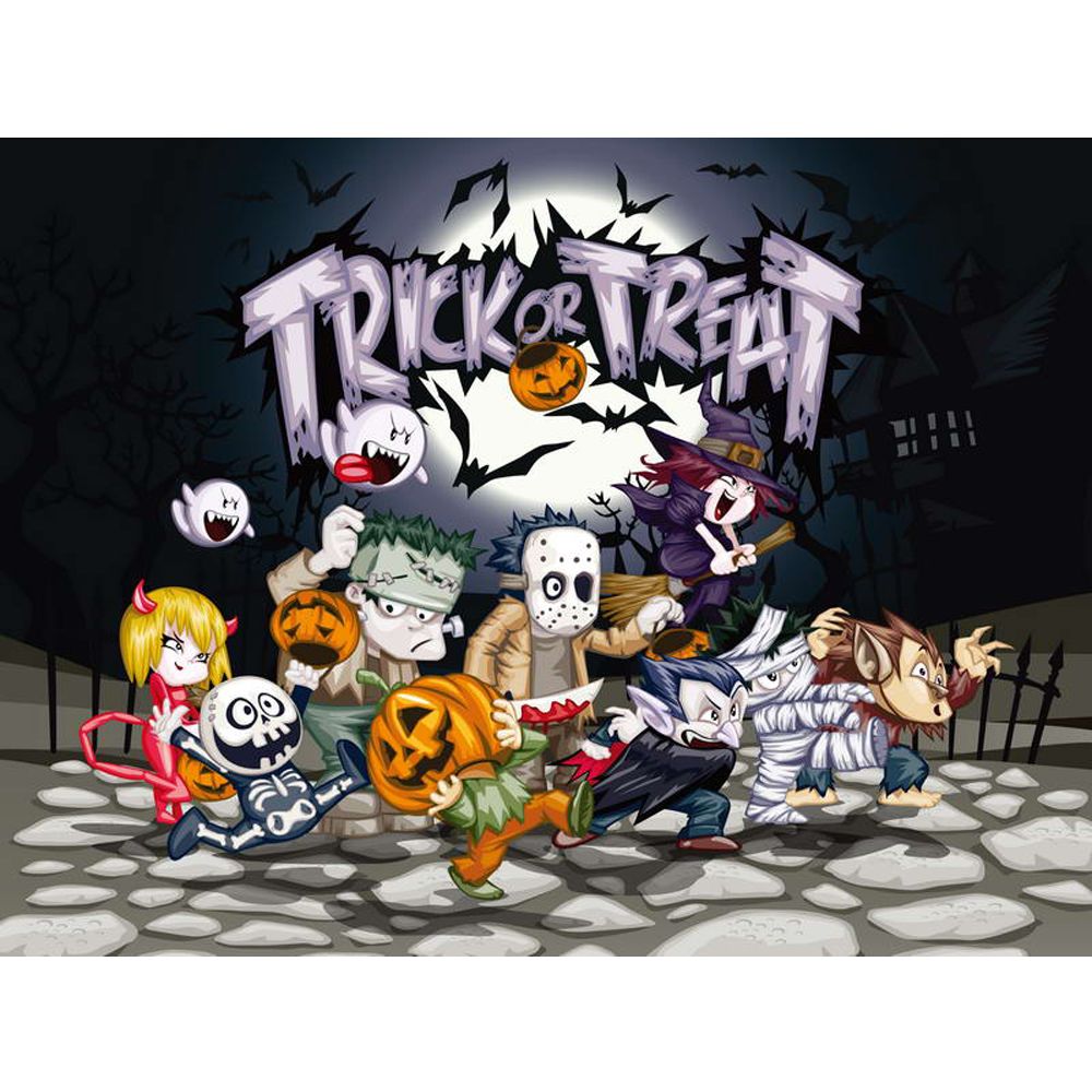 Satin Al Mutlu Cadilar Bayrami Zemin Cocuklar Icin Korkunc Dolunay Gece Sokak Baskili Agaclar Ev Cocuklar Trick Or Treat Parti Arka Plan Tl144 19 Dhgate Comda