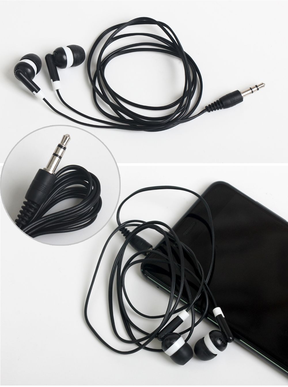 Wholesale 3.5mm Disposable Earphones Headphones Low Cost Earbuds For