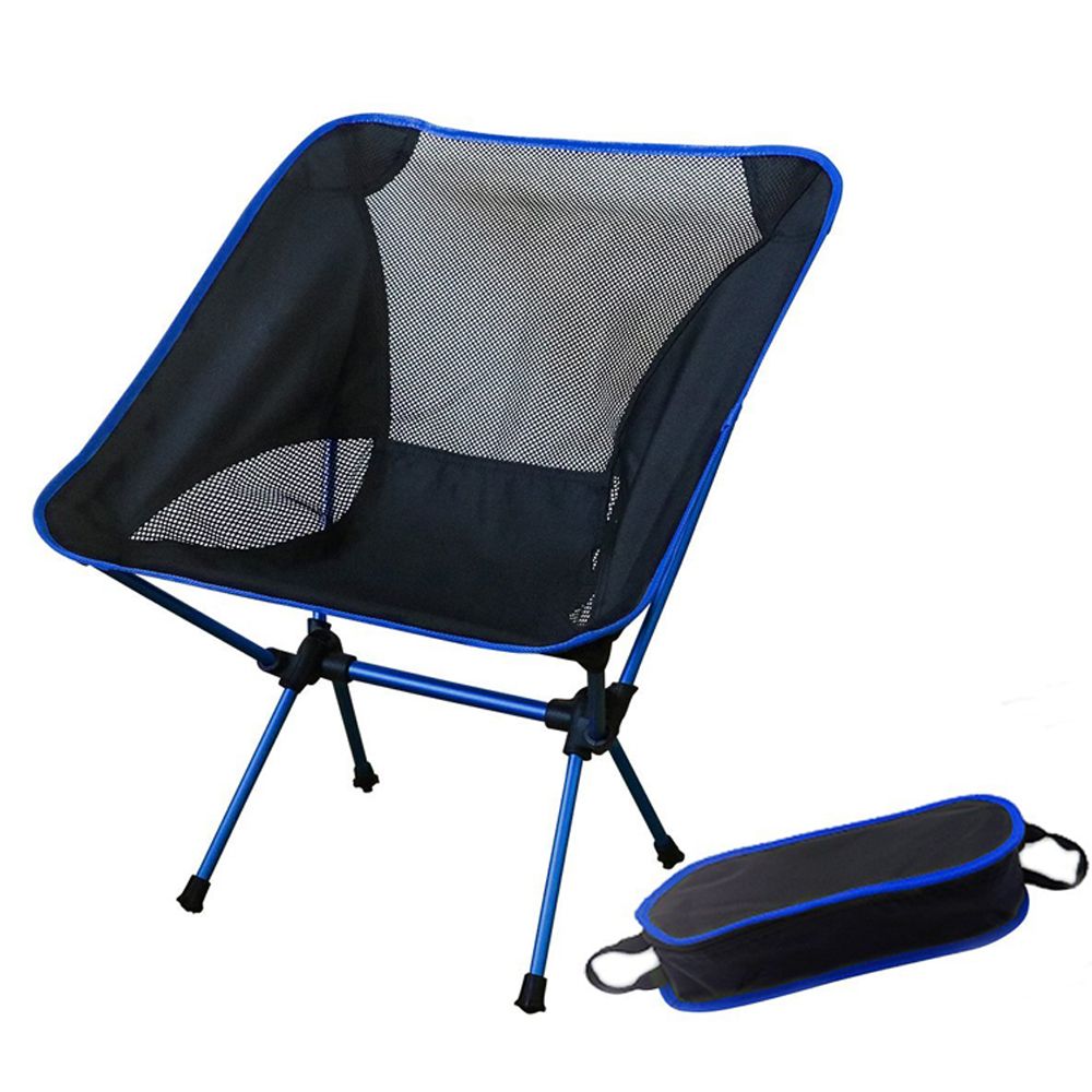 Rrunzfon Sillas Silla Plegable Campamento de Peso Ligero al Aire Libre Plegable portátil de Alta Volver Silla de Camping al Aire Libre para la Pesca Azules clásicos Aire Libre Deportes