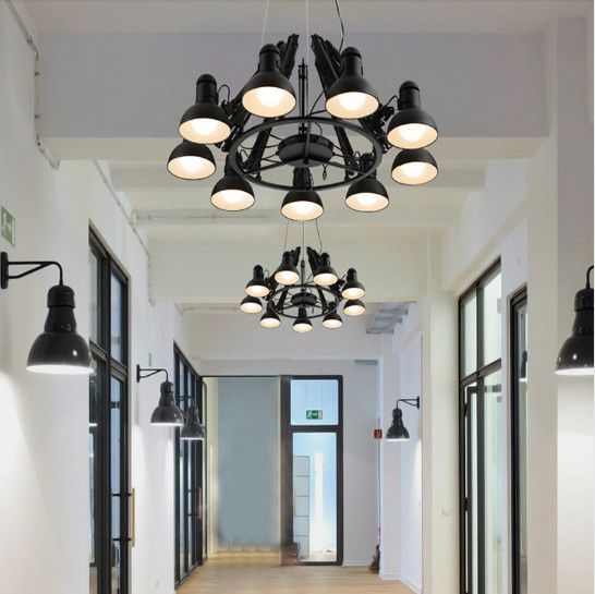 Regron Black Spider Chandelier Novelty Lighting Large Swing Arm Red Iron Luminaria Meeting Commercial Industrial From Sunlamps 272 77 Dhgate Com Regron Black Spider Chandelier Novelty, Swing Arm Chandelier