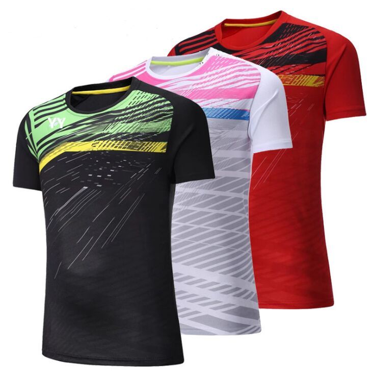satin al 2018 yeni tenis gomlek badminton gomlekler erkek kadinlar hizli kuru pinpon tisortu masa tenisi jersey badminton giysi tenis tshirt