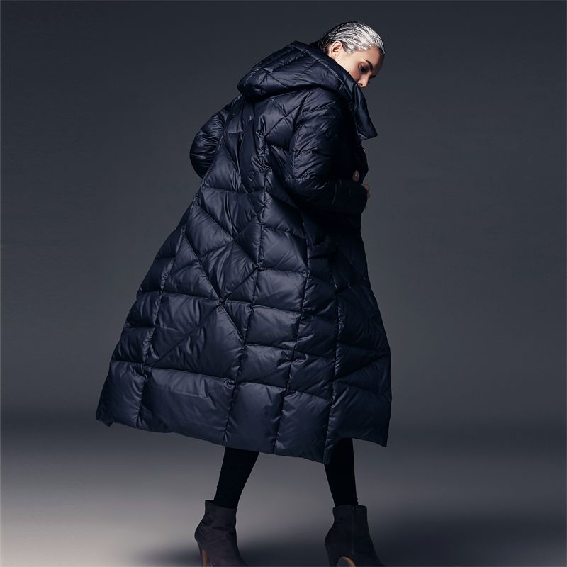 designer long down coat