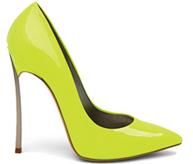 40 yellow green patent leather