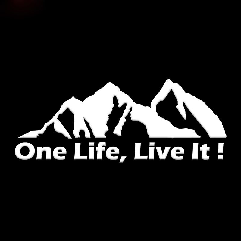Off Road Mountain Silhouette Car Sticker Window PET Decals YZ ONE LIFE LIVE IT