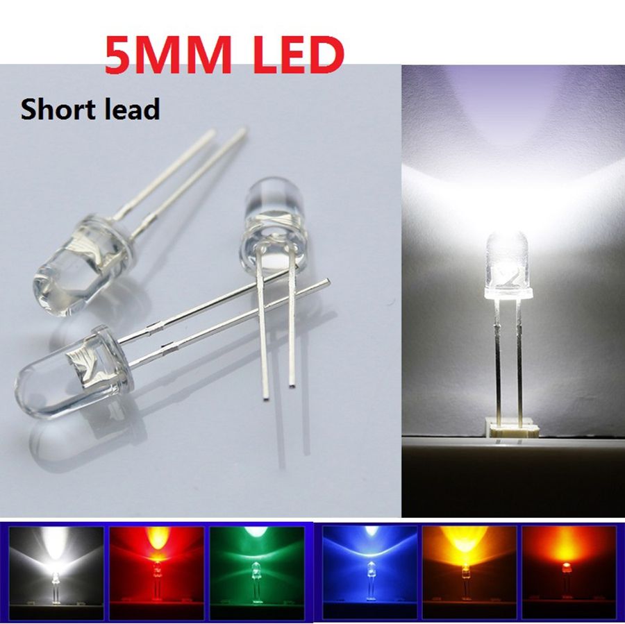 LED Diode Through Hole 5mm Straw Hat Ultra Bright LED Diode Kit Led 5mm