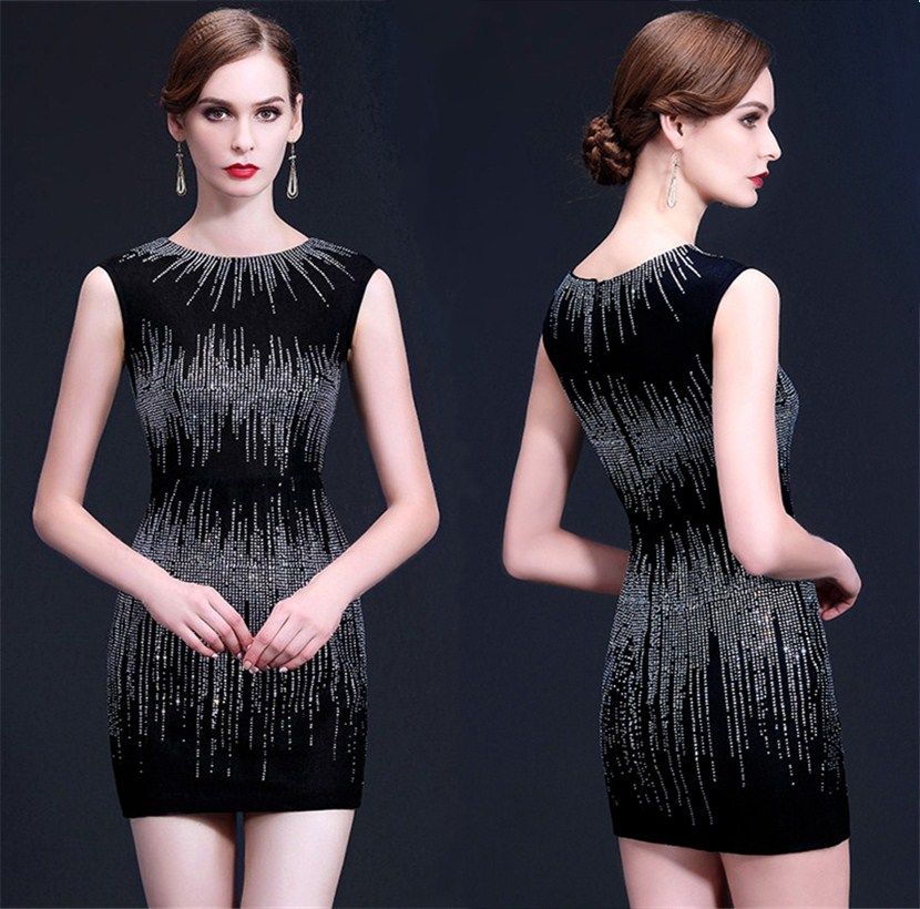 tight black cocktail dress