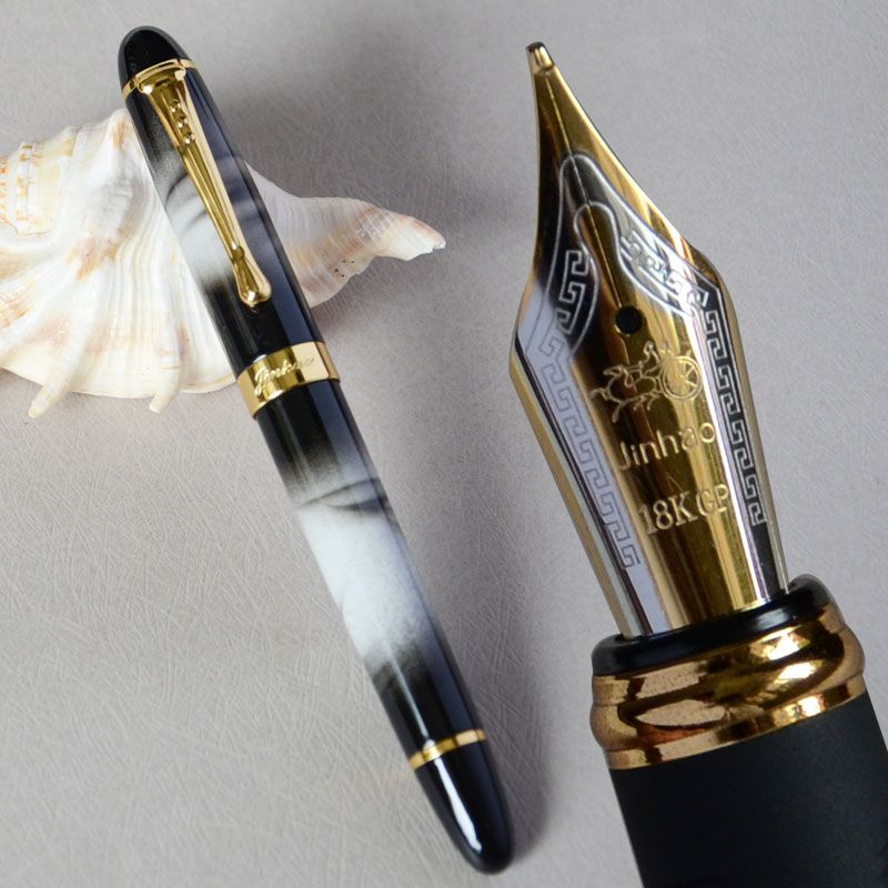 New Jinhao x450 Deep Purple Medium Fountain Pen with Gold Trim UK Seller