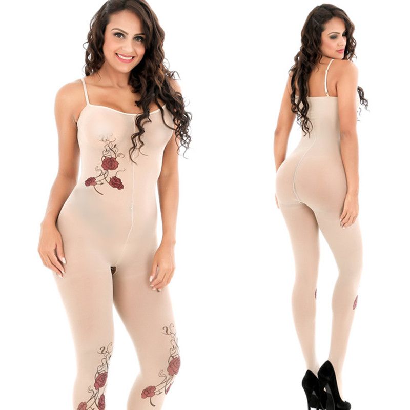 2020 Open Crotch Fishnet Sexy Women Body Stocking Open Crotch Lace Top Thigh High Stockings Transparent Underwear Pantyhose Women Female Fishnet From