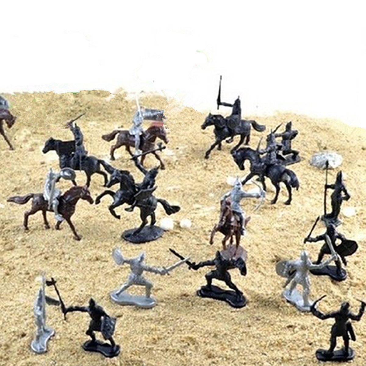 28 Pièces Médiéval Chevaliers Guerriers Chevaux Soldats Figurines Modèle,Jeu