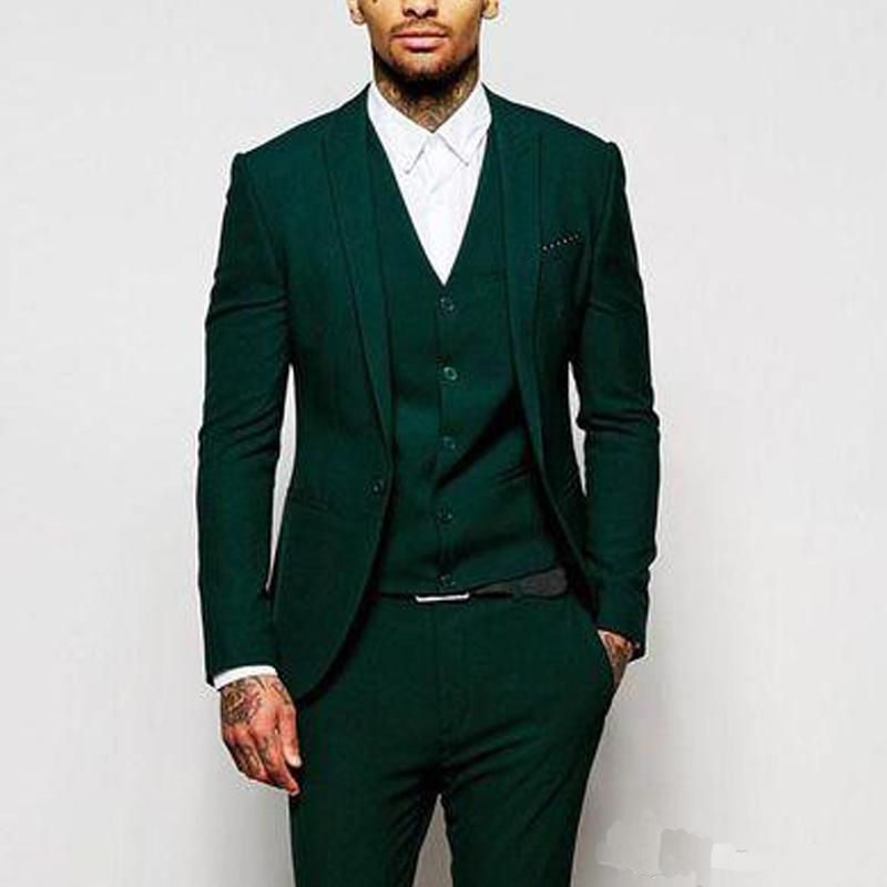Acquista 2018 Verde Abiti Da Cerimonia Uomo Formale Groomsmen Wear Tre  Pezzi Vestibilità Personalizzata Smoking Dello Sposo Smoking Da Sera Suit  Jacket Jacket Vest A 63,77 € Dal Shinesia_zoe | DHgate Italy
