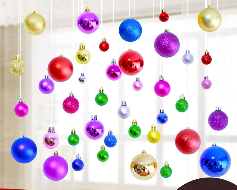 8 colores bola de decoración del árbol de Navidad colgante exterior uso mate