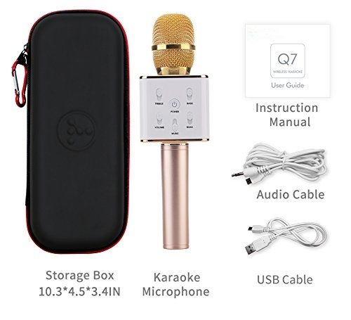 Q7 Wireless Bluetooth Magic Karaoke Microphone Speaker MINI USB mic Speaker UK