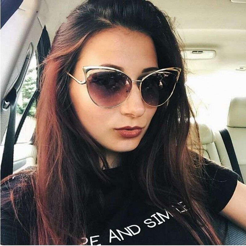 Sexy Cat Eye Sunglasses Coating Mirror Men Women 2018 Fashion