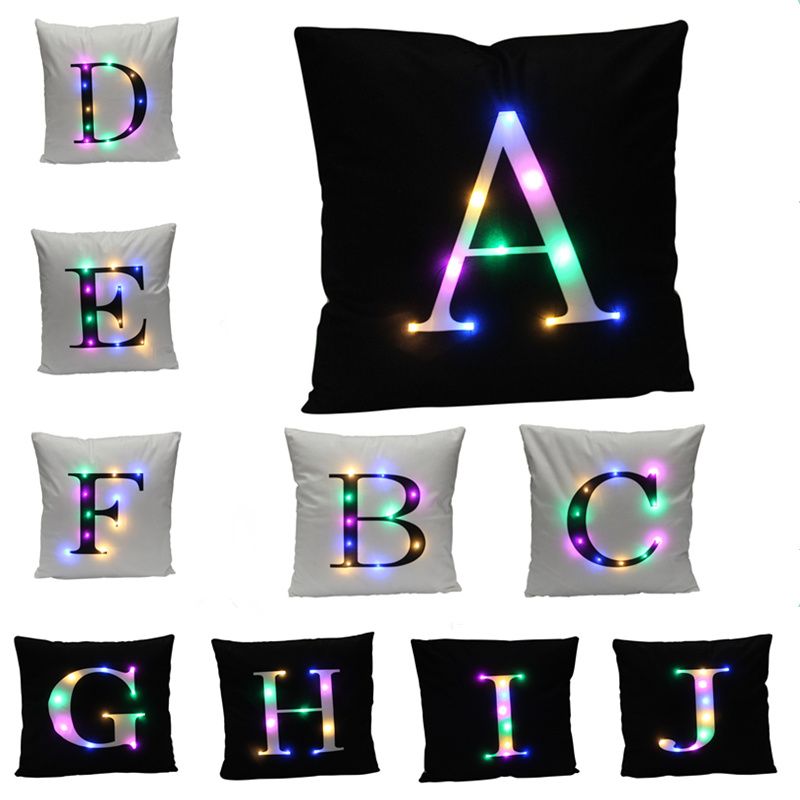 sequin letter pillow