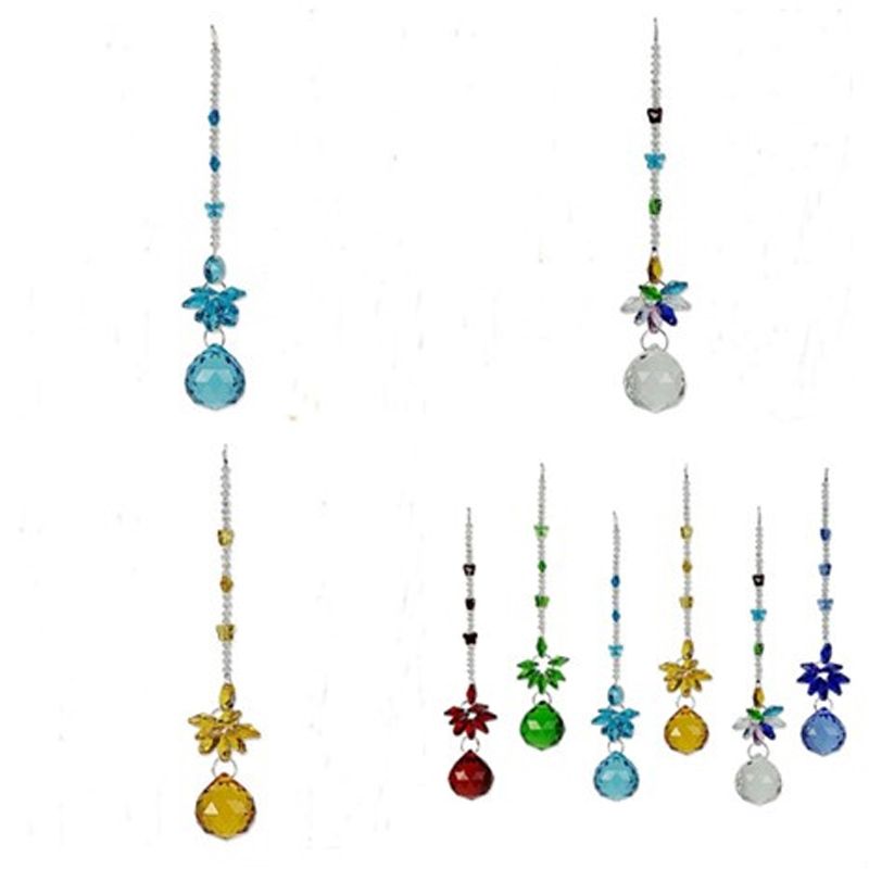 Rainbow Butterfly Crystal Suncatcher Chandelier Ball Prism Pendulum Pendant Gift 