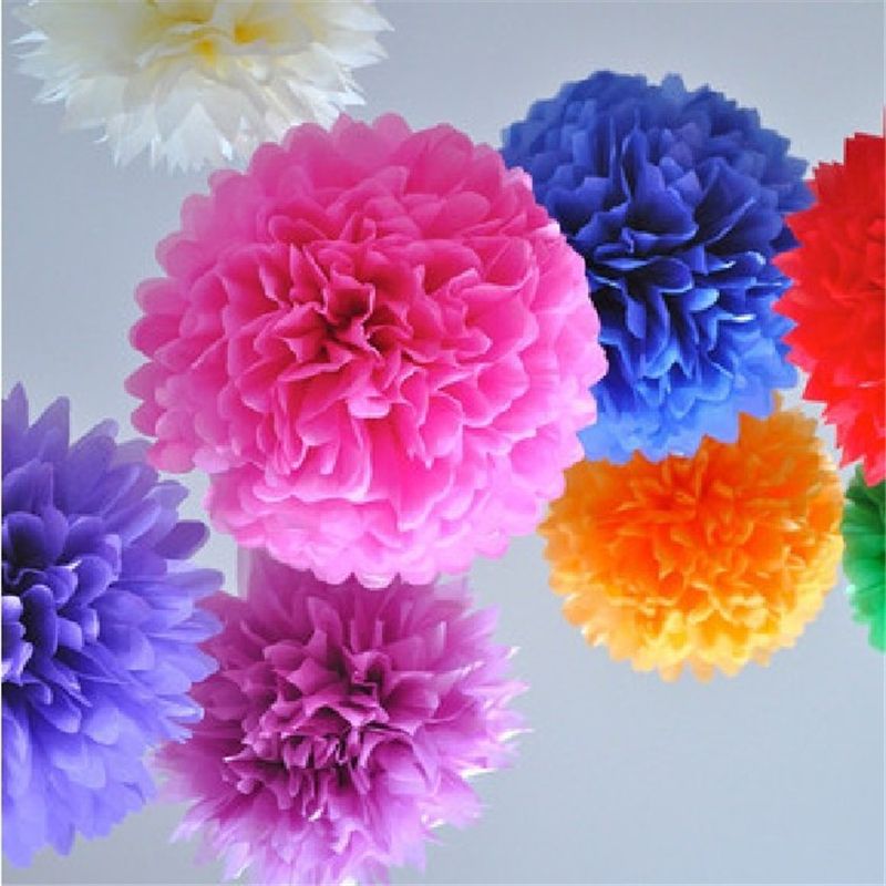 Flowers & Wreaths Online Sale Decoration Artificial Paper Flowers Multi Colors Tissue Paper Pom Poms Flower Balls 4/6/8/10/12/14/16 Inches 408182585 | DHgate.Com