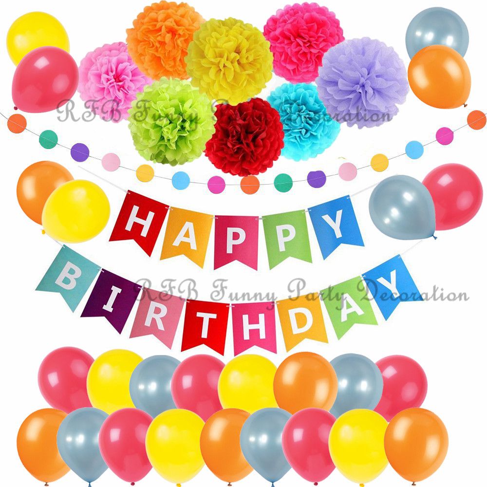 Kcilife Decoration Regenbogen Geburtstagsdekoration Happy