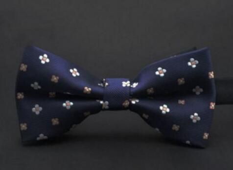 Luxury Dark Navy Blue Men/'s Adjustable Bow Ties White Dots Bowtie