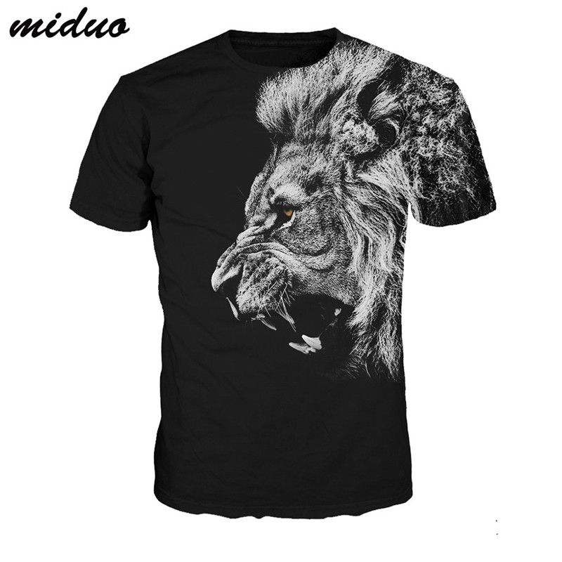 Camiseta para hombre Camisetas para redondo Poliéster Manga corta Estampado de animales Ropa