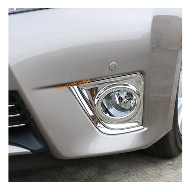 For Toyota Highlander 2015 2016 2017 ABS Chrome Front fog lamp trim cover 2pcs