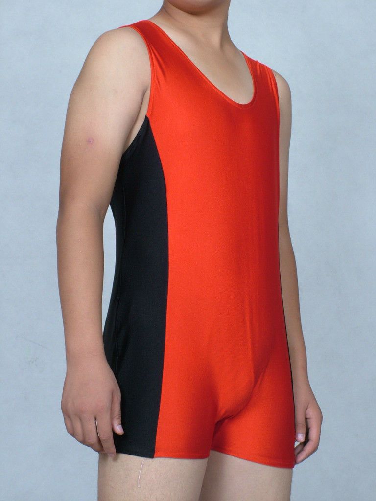 Free P/&P Plain lycra spandex zentai wrestling singlet black S-XXL