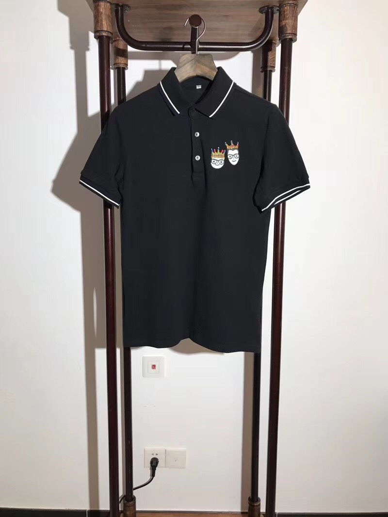 New Fashion Men Embroidered Polo Shirt Casual Short Sleeve Solid Cotton T Shirt