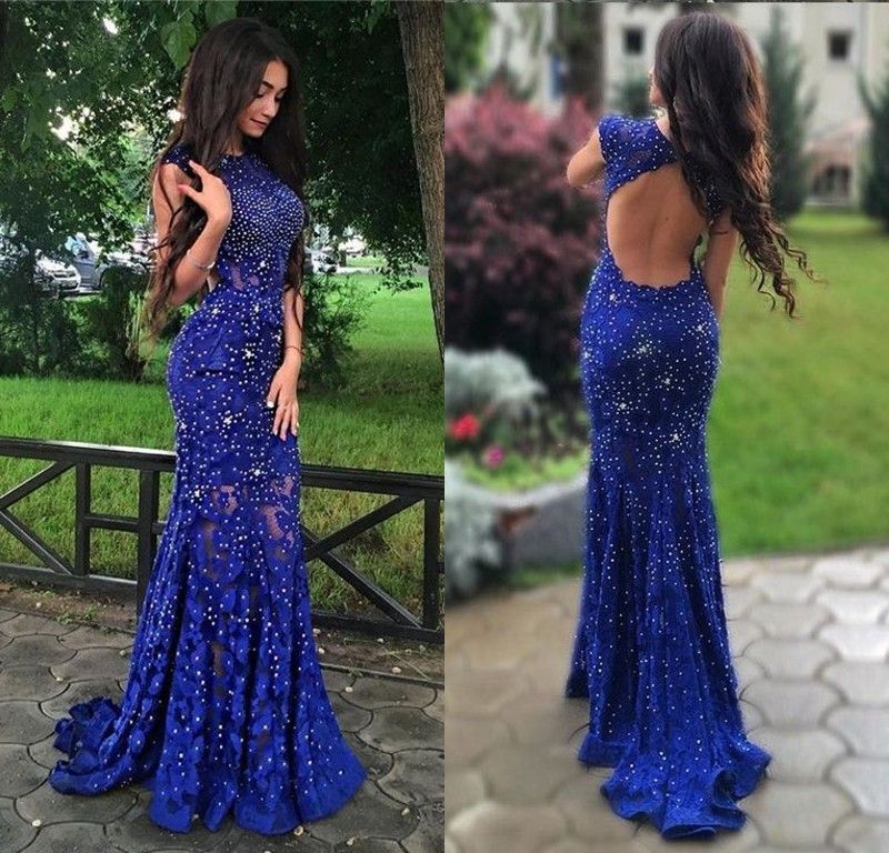robe longue bleu roi