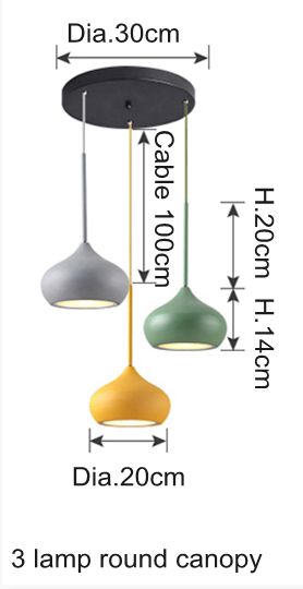 3 lamp round canopy