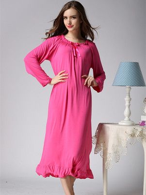 women's long sleeve sleeping gowns