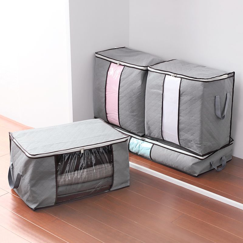 2019 Gray M Xl Size Foldable Storage Bag Clothes Blanket Pillow