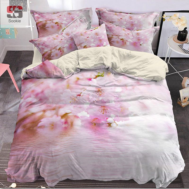 Sookie Pink Sakura Bedding Set 3d Digital Print Duvet Cover